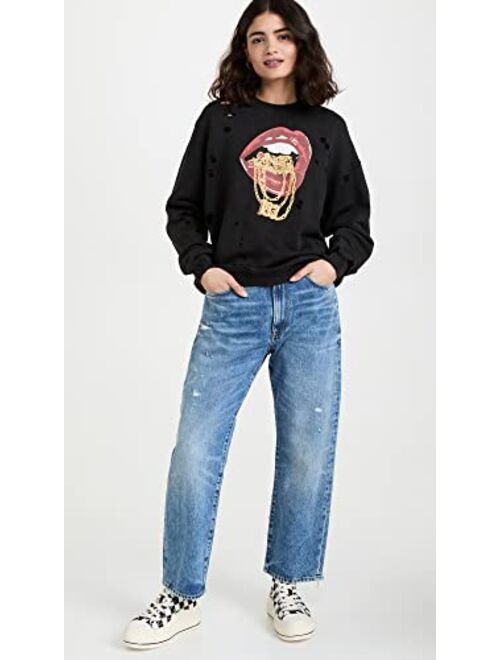 R13 Women's R13 Bling Oversized Crewneck