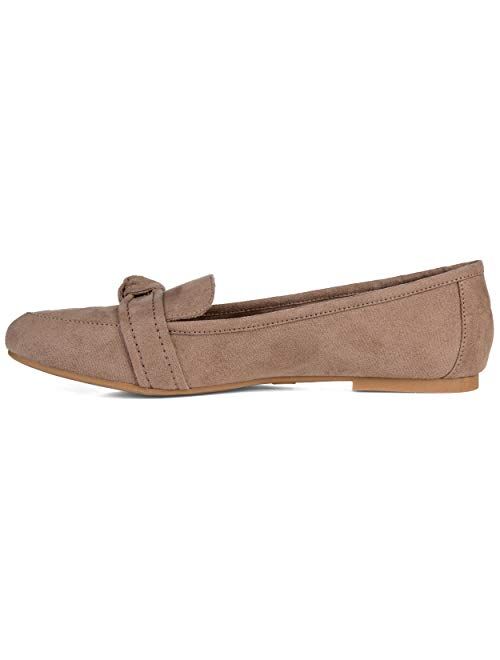 Brinley Co. Womens Knot Accent Flat Loafer