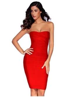 meilun Women's Strapless Bandage Dress Cocktail Bodycon Dress