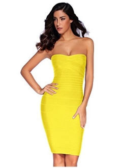 meilun Women's Strapless Bandage Dress Cocktail Bodycon Dress