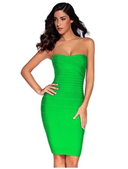 meilun Women's Strapless Bandage Dress Cocktail Bodycon Dress