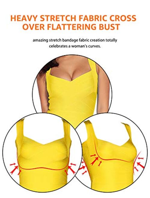meilun Women's Rayon Strap Vest Elastic Bandage Bodycon Tops
