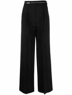 logo-waistband flared trousers