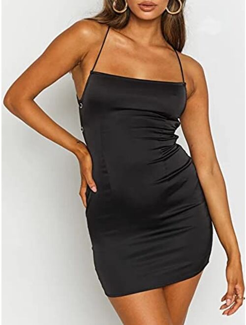 Just Quella Clubwear for Women Sexy Backless Bodycon Party Mini Dress