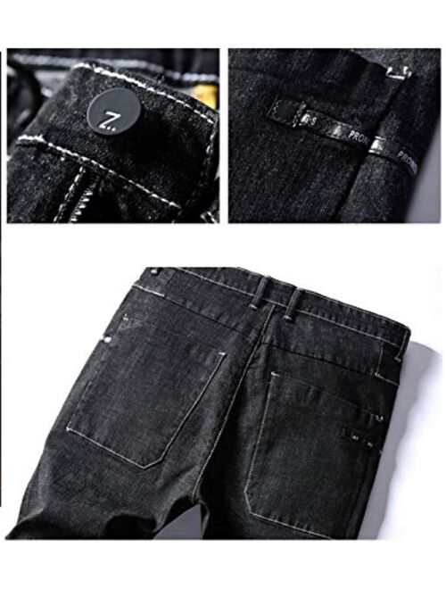 Yeokou Mens Warm Fleece Lined Casual Harem Wash Denim Jean Pants Workout Trouser