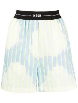 printed logo-waist shorts