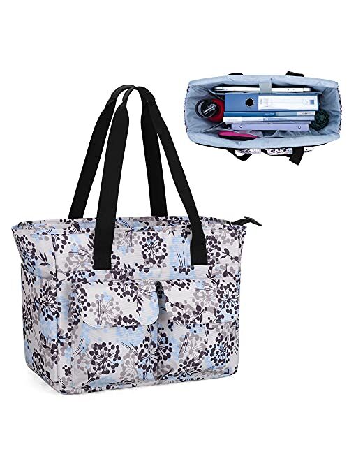 CURMIO Teacher Large Work Tote Bag with Laptop Compartment for 15.6" Laptop, Dandelion For Women