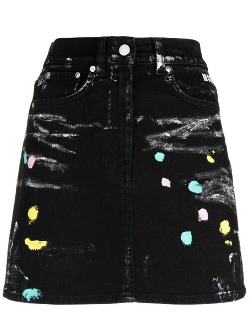 MSGM paint-splatter skirt