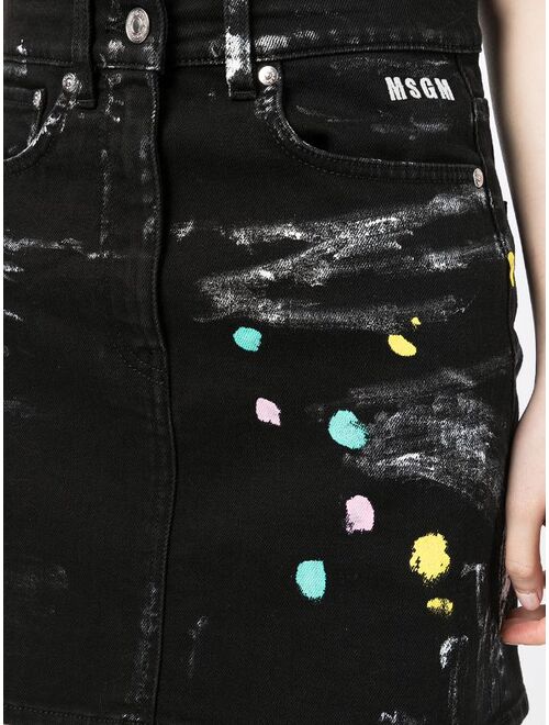 MSGM paint-splatter skirt