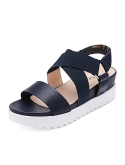 Womens Open Toe Ankle Strap Platform Wedge Sandals