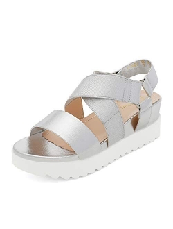 Womens Open Toe Ankle Strap Platform Wedge Sandals