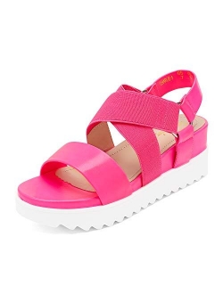 Womens Open Toe Ankle Strap Platform Wedge Sandals