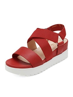 Womens Open Toe Ankle Strap Platform Wedge Sandals