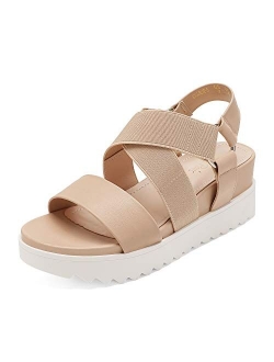 Womens Open Toe Ankle Strap Platform Wedge Sandals