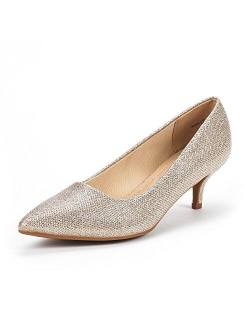 Women's Moda Low Heel D'Orsay Pointed Toe Pump Shoes