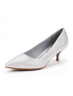 Women's Moda Low Heel D'Orsay Pointed Toe Pump Shoes