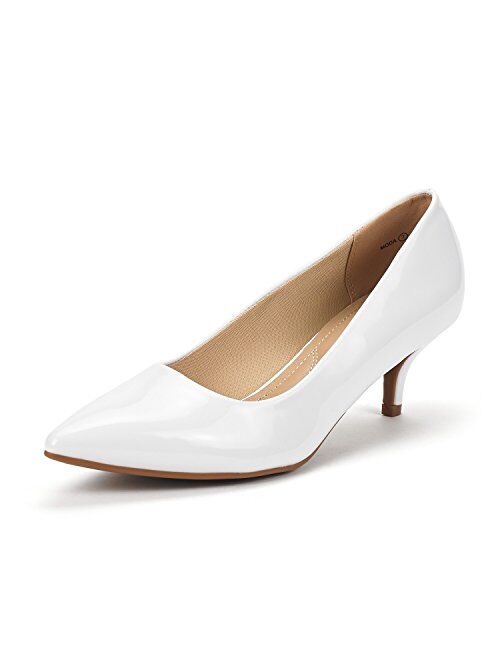 DREAM PAIRS Women's Moda Low Heel D'Orsay Pointed Toe Pump Shoes