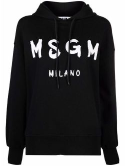 logo-print cotton hoodie