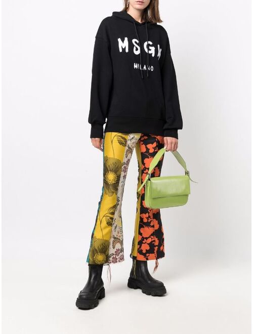 MSGM logo-print cotton hoodie