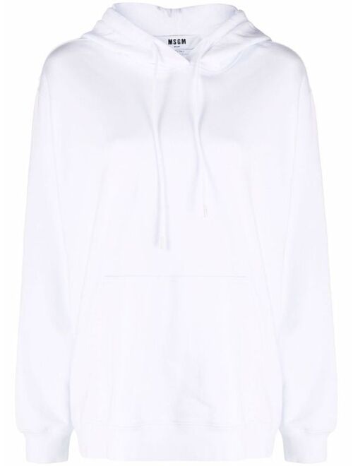 MSGM logo-print cotton hoodie