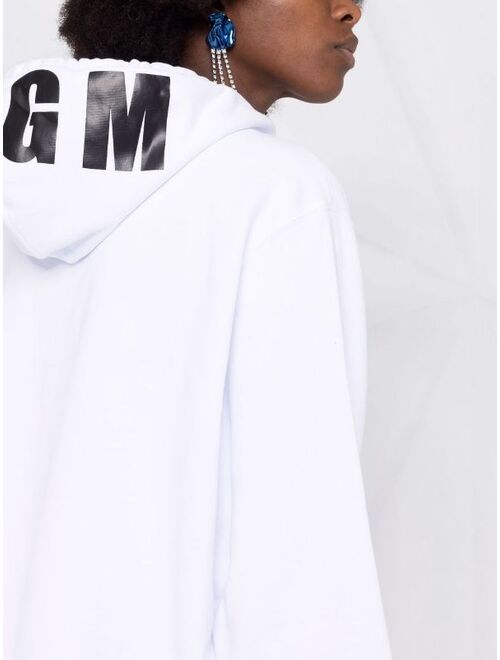 MSGM logo-print cotton hoodie