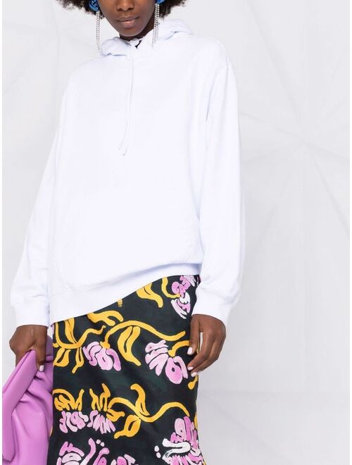 MSGM logo-print cotton hoodie