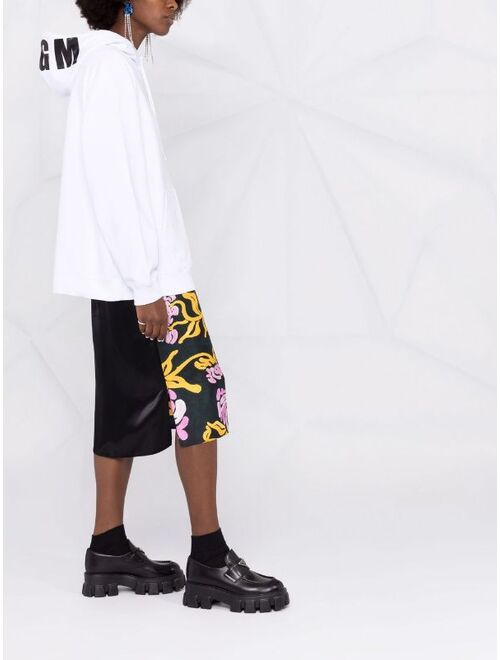 MSGM logo-print cotton hoodie