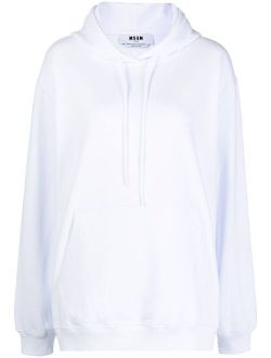 metallic-logo cotton hoodie