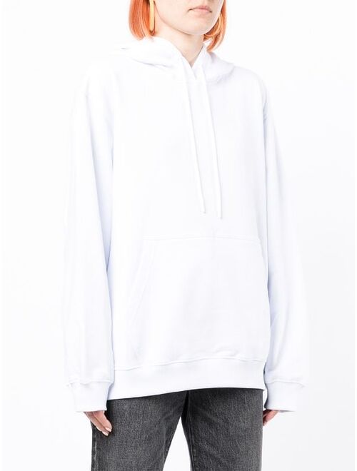 MSGM metallic-logo cotton hoodie