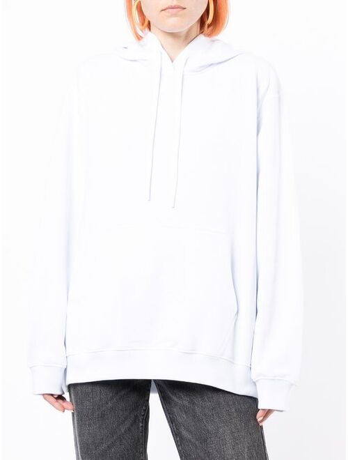 MSGM metallic-logo cotton hoodie