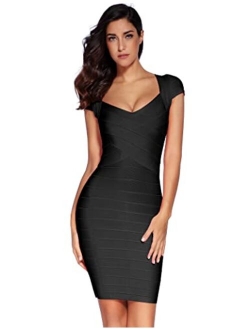 meilun Women's Bandage Dress Square Neck Bodycon Party Dress