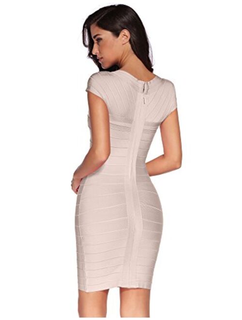 meilun Women's Bandage Dress Square Neck Bodycon Party Dress