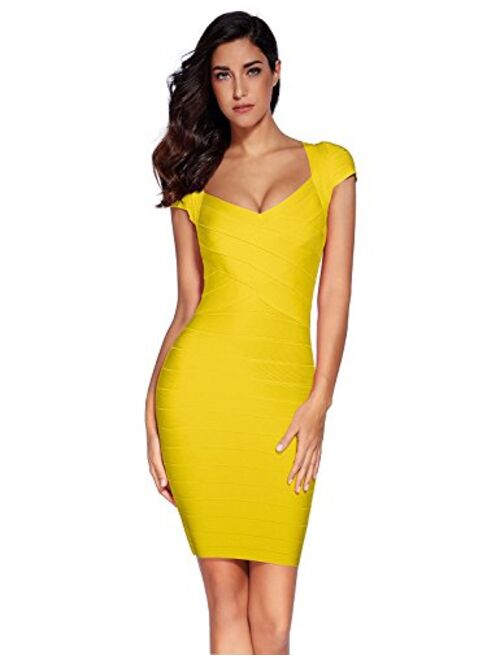 meilun Women's Bandage Dress Square Neck Bodycon Party Dress