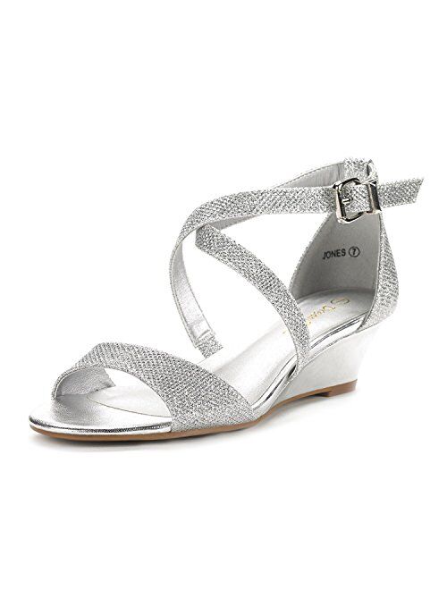 DREAM PAIRS Women's Ankle Strap Low Wedge Sandals