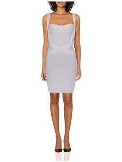 HLBandage Women's Spaghetti Strap Solid Mini Rayon Bandage Dress