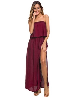 just quella Maxi Dresses for Women Summer Strapless Boho Dress