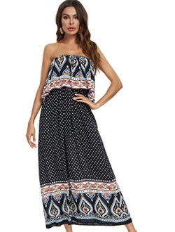 just quella Maxi Dresses for Women Summer Strapless Boho Dress