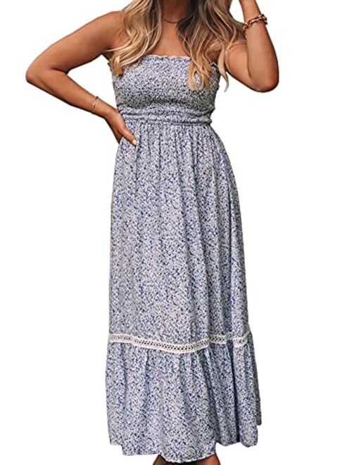 just quella Maxi Dresses for Women Summer Strapless Boho Dress