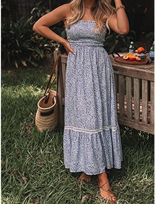 just quella Maxi Dresses for Women Summer Strapless Boho Dress