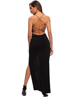 Just Quella Women Sexy Clubwear Party Dresses Backless Slinky Asymmetric Drape Maxi Dress