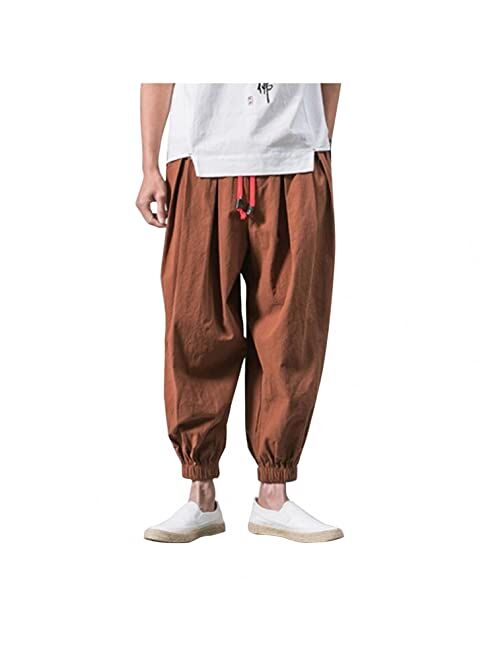 Gillberry Men's Harem Pants - Tapered Running Pant Loose Fit Pants Yoga Lounge Pants Lightweight Wide Leg for Men