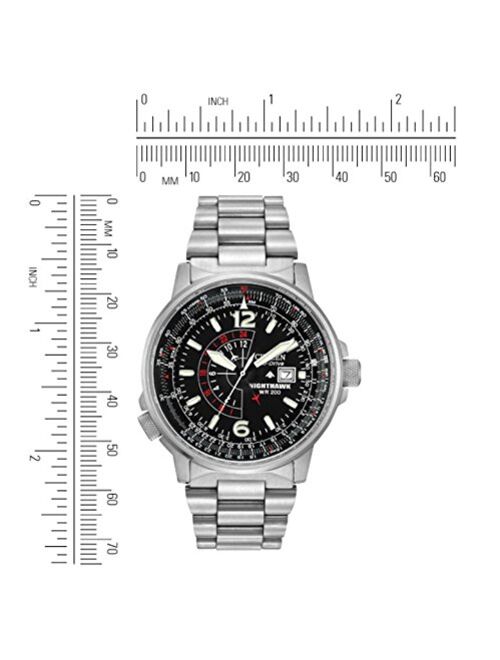 Citizen Eco-Drive Promaster Nighthawk Quartz Mens Watch, Stainless Steel, Pilot watch, Silver-Tone (Model: BJ7000-52E)