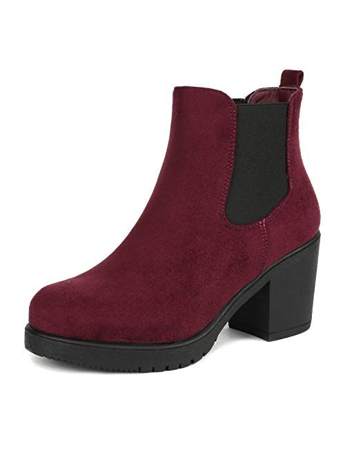 DREAM PAIRS Women's FRE High Heel Chelsea Style Ankle Boots