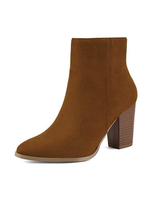 DREAM PAIRS Women's Chunky Block Heel Ankle Booties