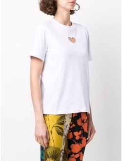 cut-out heart cotton T-shirt