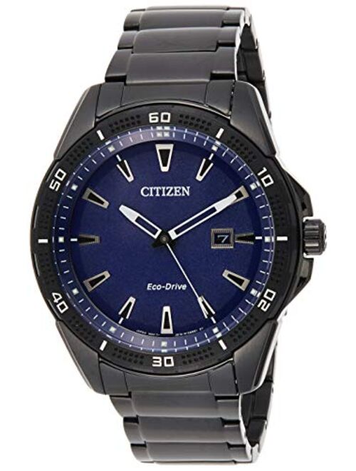 Citizen Eco-Drive Weekender Quartz Mens Watch, Stainless Steel, Black (Model: AW1585-55L)