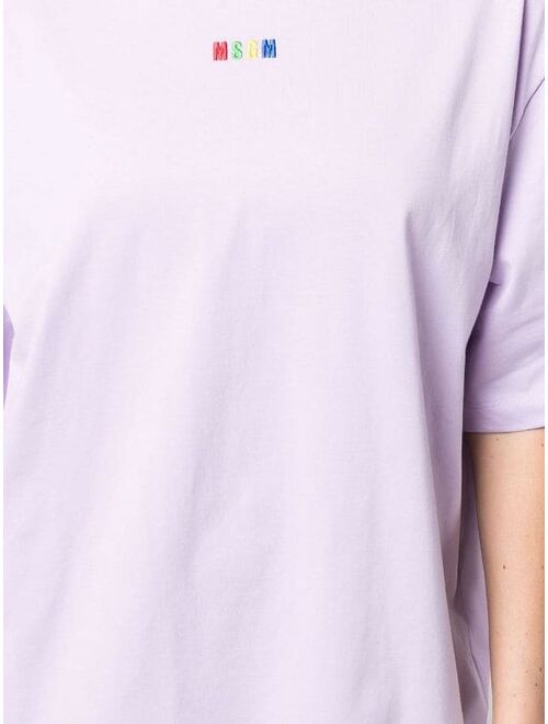 MSGM multicolour micro logo-print T-shirt