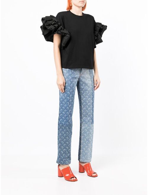 MSGM ruffled sleeves T-shirt