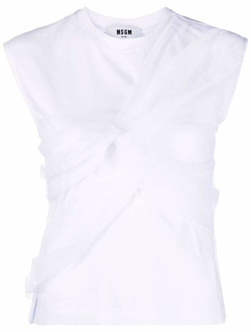 MSGM ruched sleeveless top