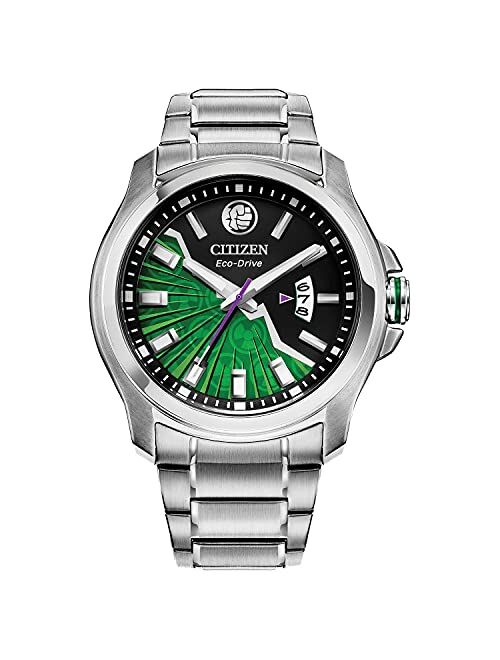 Citizen Eco-Drive Marvel Quartz Mens Watch, Stainless Steel, Hulk Smash, Silver-Tone (Model: AW1351-56W)